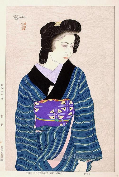 オコイの肖像 1935年 ポール・ジャクレー 日本人油絵
